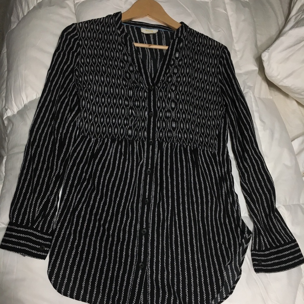 Anthropologie Black and White Tunic